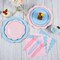 96 Pcs Baby Gender Reveal Scalloped Plates and Napkins Set Party Supplies,Tableware set for 24 Guest include Pink and Blue Dessert Plates, Napkins and Forks for Baby Shower Gender Reveal Party